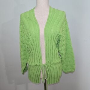 Vibrant Green Knit Cardigan